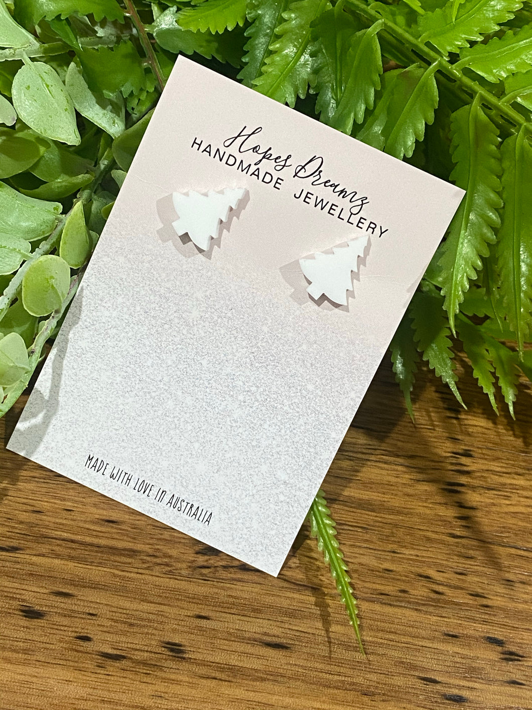 White Xmas studs