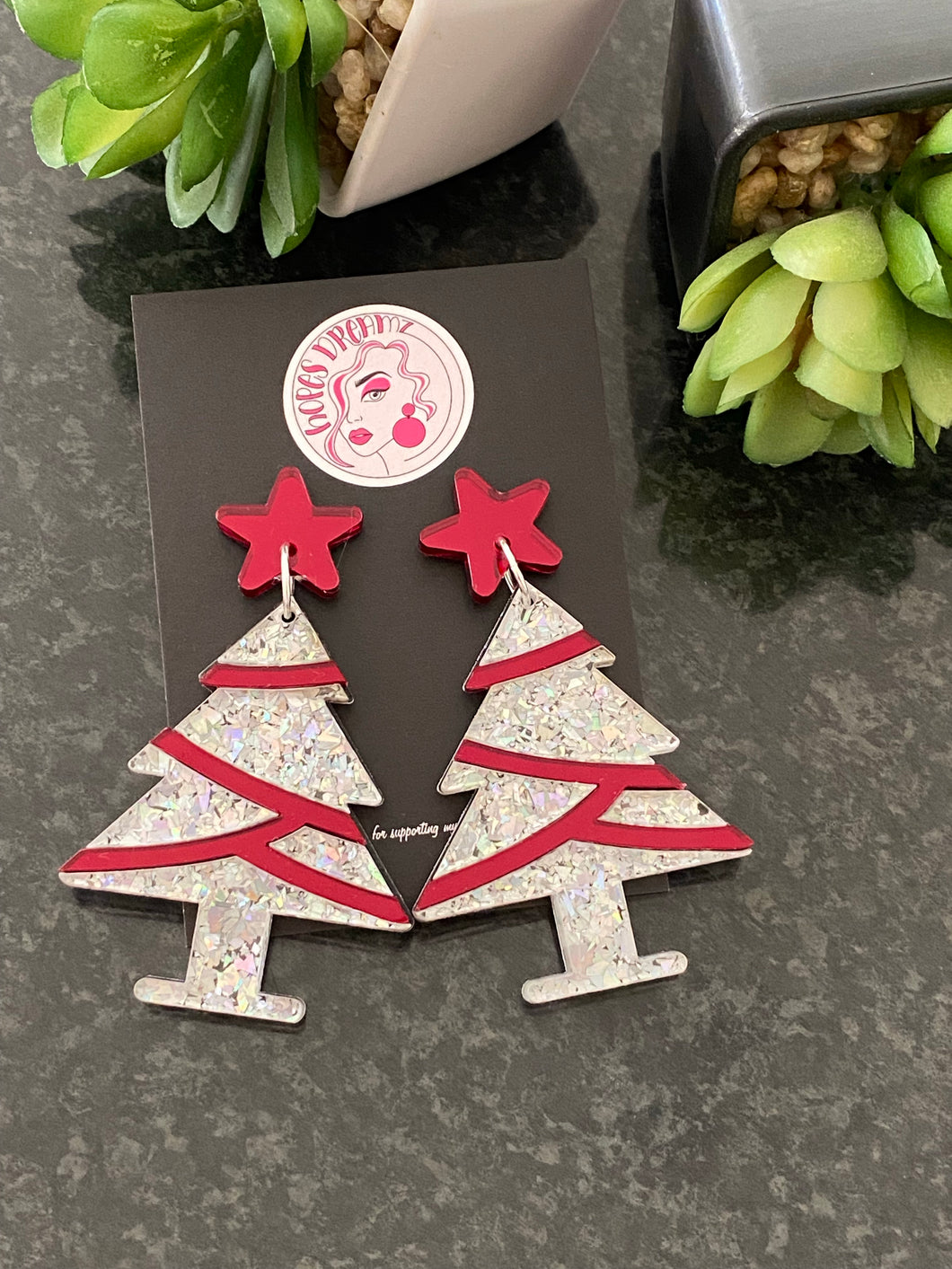 Silver glitter Christmas tree