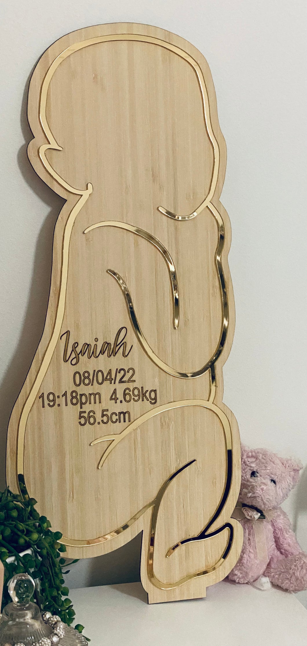 Baby birth stat plaque