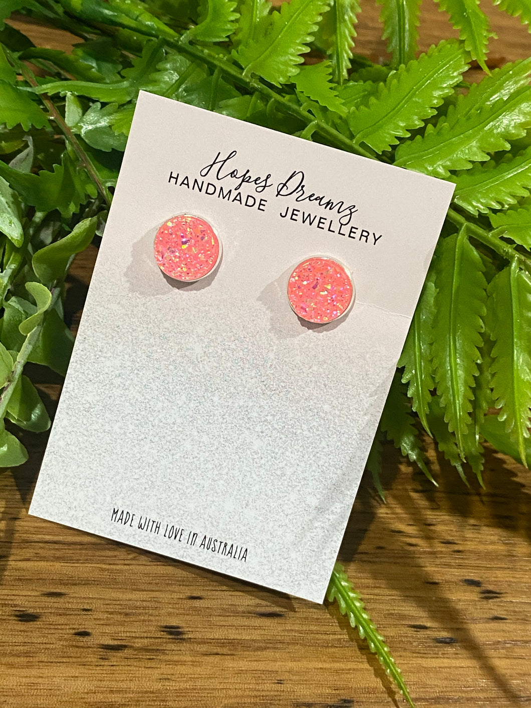 Pink ice resin studs