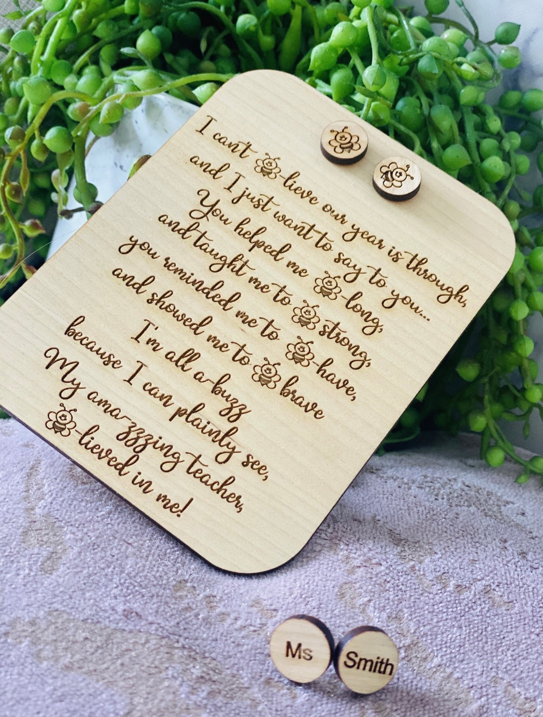 Teacher poem and studs