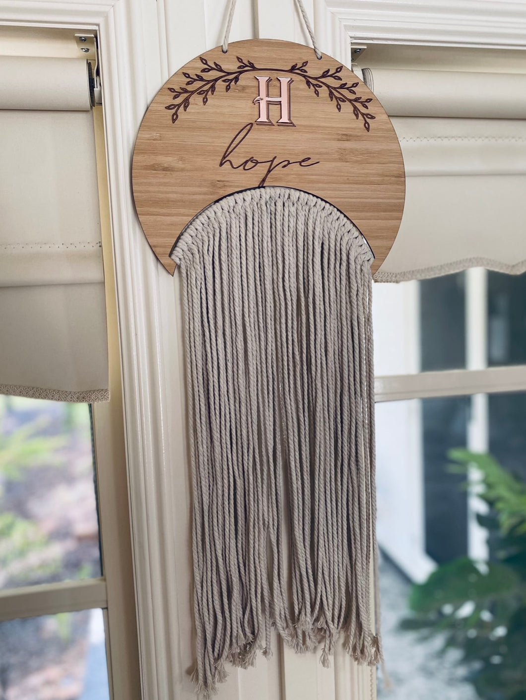 Macramé name hanging