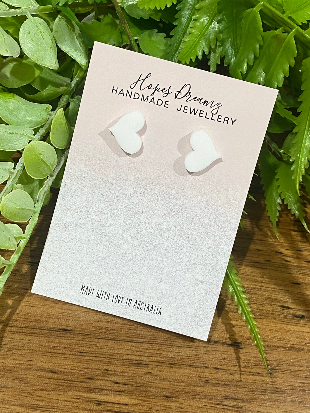 White heart studs