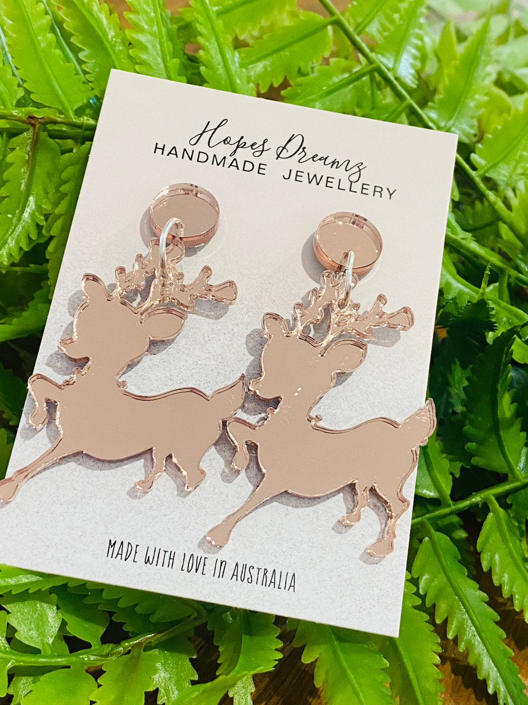 Rose gold reindeer