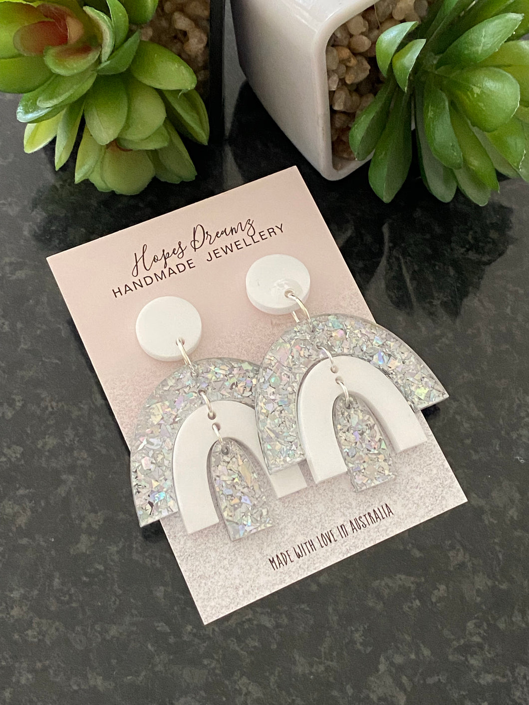 Silver mini rainbow drop