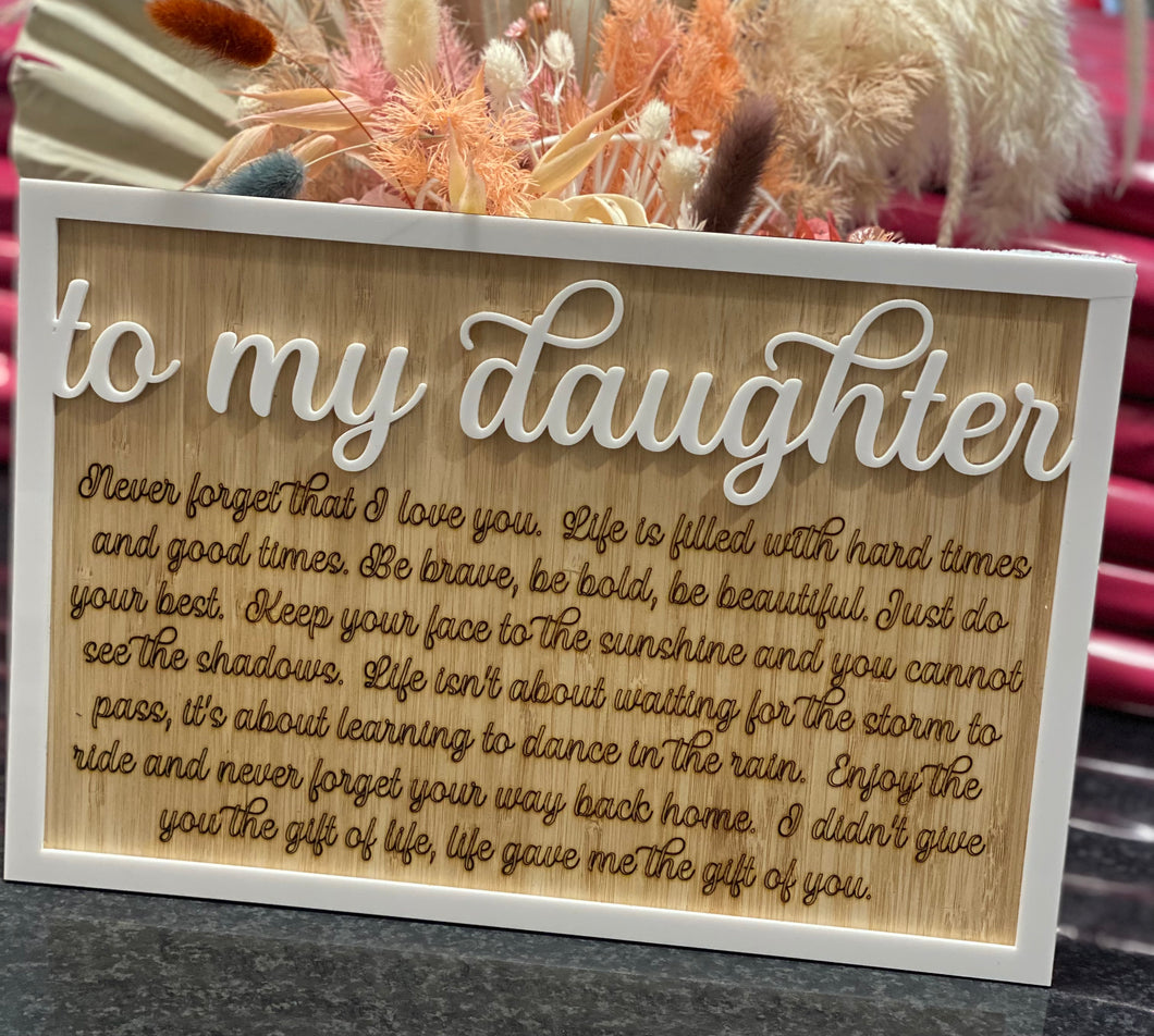 To my daughter