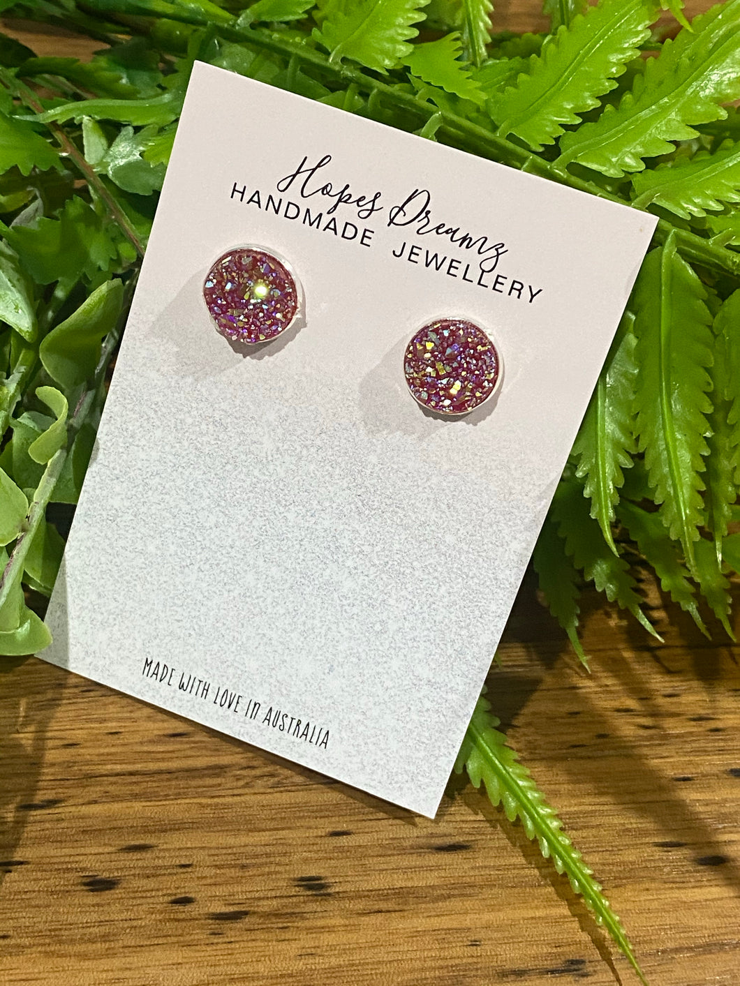 Mauve ice resin studs