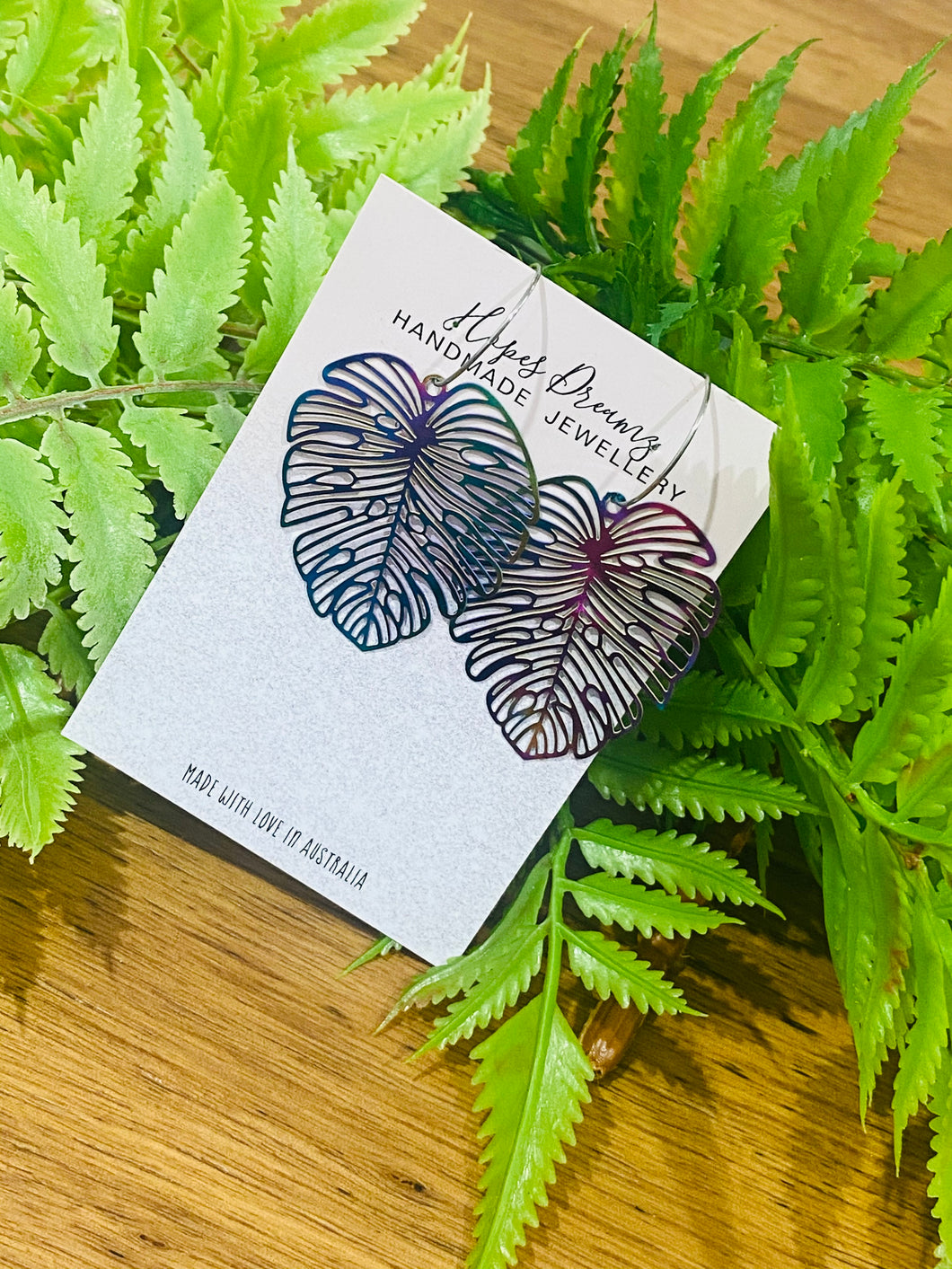 Monsteria leaf and rainbow