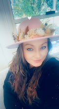 Load image into Gallery viewer, Pink Fedora full floral crown
