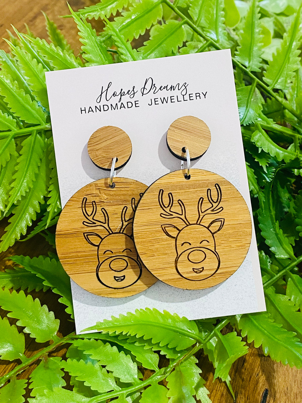 Reindeer wooden dangles