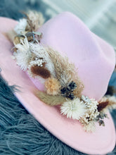 Load image into Gallery viewer, Pink Fedora full floral crown
